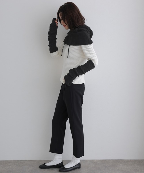 フーディー＆アームウォーマー（ニット/セーター）｜ElegChic