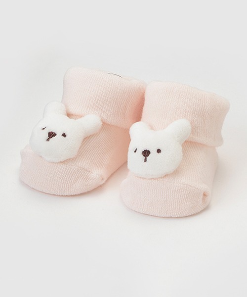 petit main（プティマイン）の「アニマルモチーフカップソックス（ベビーシューズ/ベビーソックス・キッズ・ライトピンク/ライトグレー/アイボリー・9-11cm/11-13cm）」の3枚目の写真