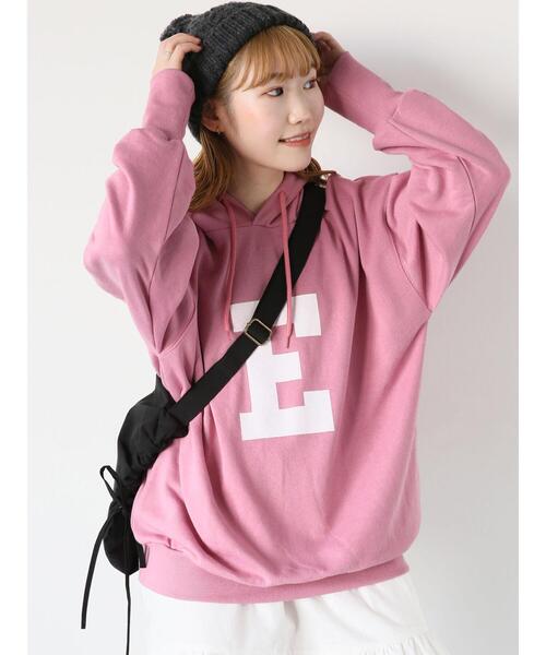 ehka sopo(エヘカソポ)の「Eロゴオーバーサイズパーカー(Tシャツ/カットソー・レディース・グレー/オフホワイト/ブルー/ピンク・F)」の4枚目の写真