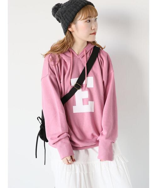 ehka sopo(エヘカソポ)の「Eロゴオーバーサイズパーカー(Tシャツ/カットソー・レディース・グレー/オフホワイト/ブルー/ピンク・F)」の18枚目の写真