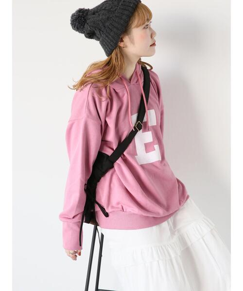 ehka sopo(エヘカソポ)の「Eロゴオーバーサイズパーカー(Tシャツ/カットソー・レディース・グレー/オフホワイト/ブルー/ピンク・F)」の19枚目の写真