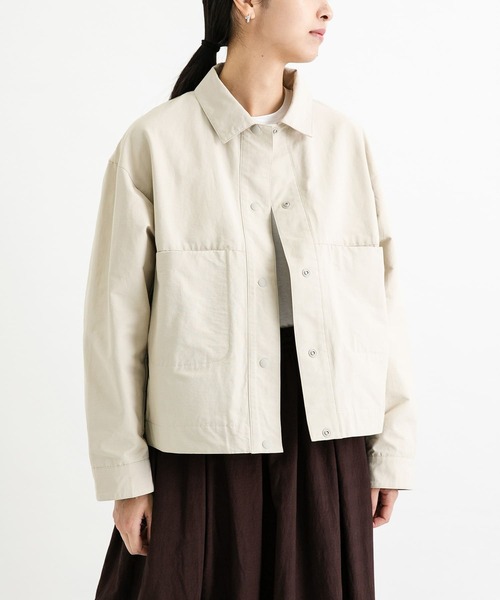 EKAL（エカル）の「撥水ショートカバーオールジャケット（カバーオール・レディース・ベージュ系/ブラック・ONE SIZE）」の19枚目の写真