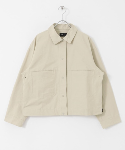 EKAL（エカル）の「撥水ショートカバーオールジャケット（カバーオール・レディース・ベージュ系/ブラック・ONE SIZE）」の15枚目の写真