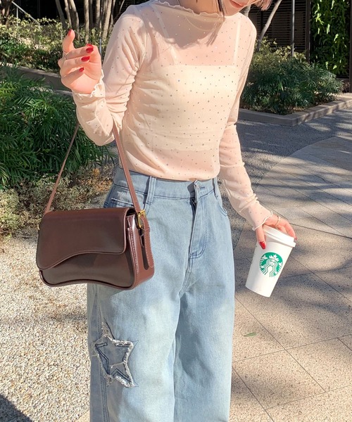 SHEPP(シープ)の「ドットプリント フリルロンT/シアートップス(Tシャツ/カットソー・レディース・アイボリー/ブラック・M/S/L)」の22枚目の写真