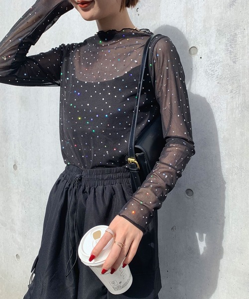 Miller LULU プリントt ドット トップス SHEPP（シープ）の「ドットプリント フリルロンT/シアートップス（T