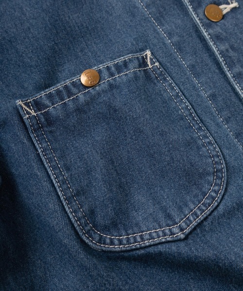 Lee(リー)の「【Lee/リー】オーバーサイズ ロング丈 デニムワークコート/カバーオール(カバーオール・メンズ・ライトインディゴブルー/インディゴブルー・L/M)」の15枚目の写真
