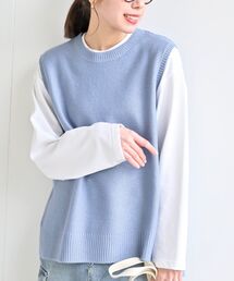 ガーター編みニットベスト