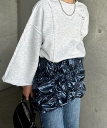 メタリックギャザーキャミソール