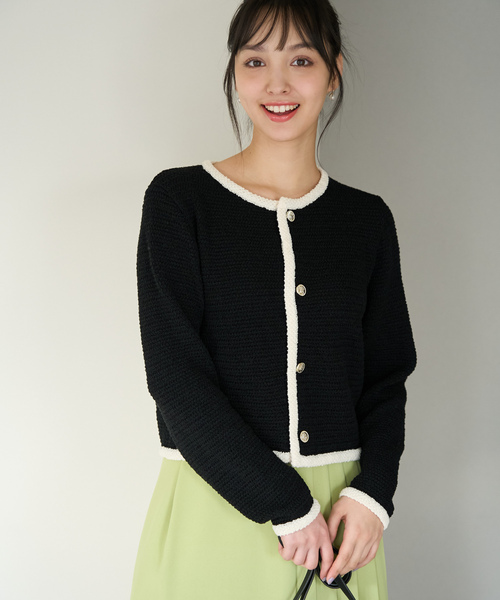 ROPE' PICNIC(ロペピクニック)の「サマーツイード風ニットカーディガン(カーディガン/ボレロ・レディース・ブラック系その他/グレー系その他/ホワイト系その他6・38)」の17枚目の写真