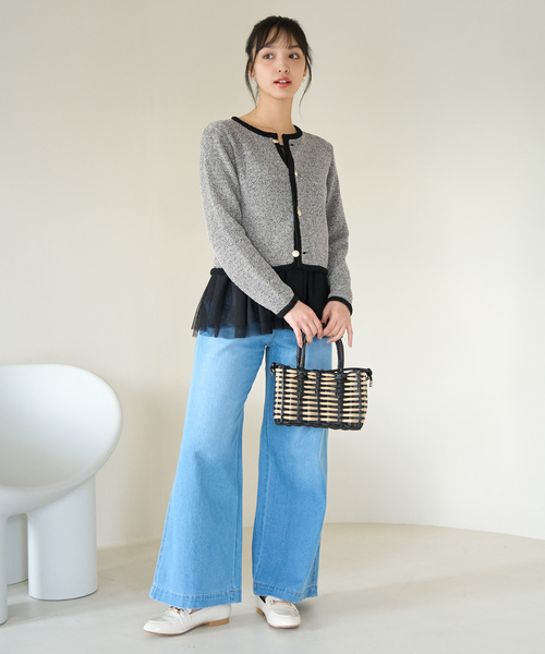 ROPE' PICNIC(ロペピクニック)の「サマーツイード風ニットカーディガン(カーディガン/ボレロ・レディース・ブラック系その他/グレー系その他/ホワイト系その他6・38)」の18枚目の写真