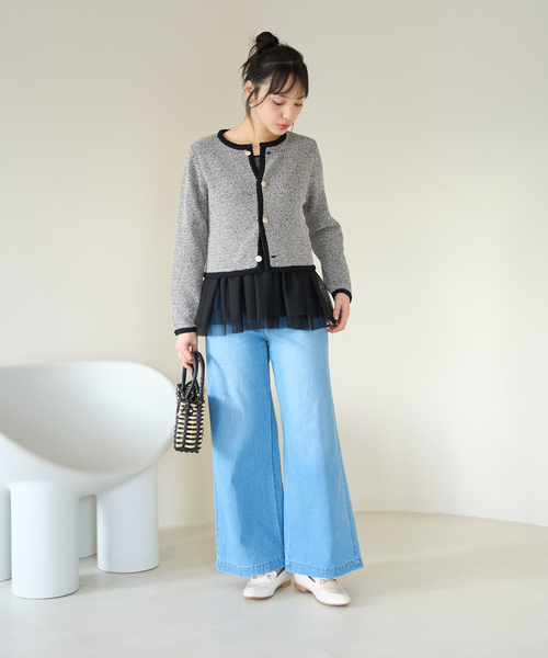 ROPE' PICNIC(ロペピクニック)の「サマーツイード風ニットカーディガン(カーディガン/ボレロ・レディース・ブラック系その他/グレー系その他/ホワイト系その他6・38)」の19枚目の写真