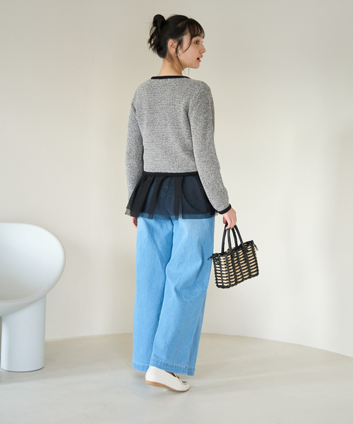 ROPE' PICNIC(ロペピクニック)の「サマーツイード風ニットカーディガン(カーディガン/ボレロ・レディース・ブラック系その他/グレー系その他/ホワイト系その他6・38)」の20枚目の写真