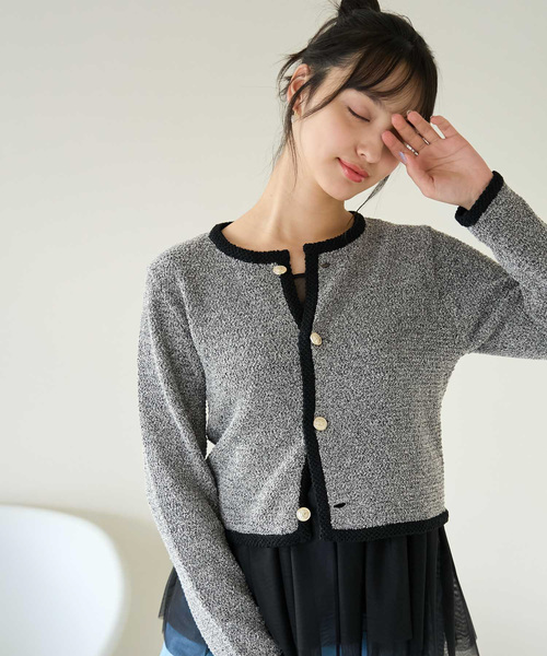 ROPE' PICNIC(ロペピクニック)の「サマーツイード風ニットカーディガン(カーディガン/ボレロ・レディース・ブラック系その他/グレー系その他/ホワイト系その他6・38)」の21枚目の写真