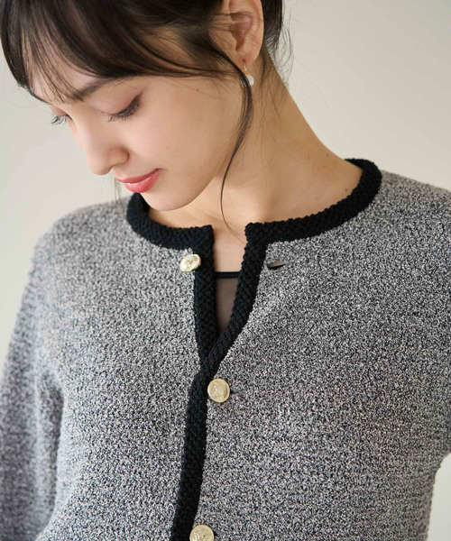 ROPE' PICNIC(ロペピクニック)の「サマーツイード風ニットカーディガン(カーディガン/ボレロ・レディース・ブラック系その他/グレー系その他/ホワイト系その他6・38)」の22枚目の写真