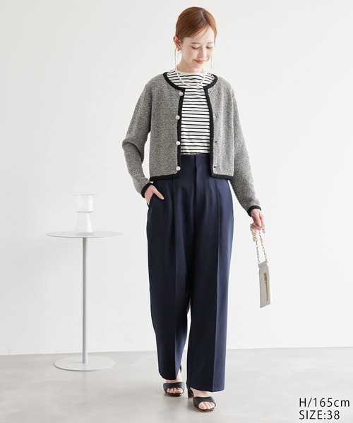 ROPE' PICNIC(ロペピクニック)の「サマーツイード風ニットカーディガン(カーディガン/ボレロ・レディース・ブラック系その他/グレー系その他/ホワイト系その他6・38)」の4枚目の写真