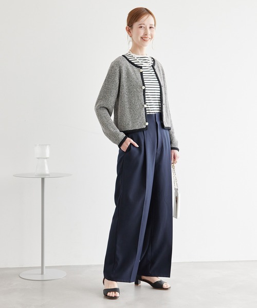 ROPE' PICNIC(ロペピクニック)の「サマーツイード風ニットカーディガン(カーディガン/ボレロ・レディース・ブラック系その他/グレー系その他/ホワイト系その他6・38)」の5枚目の写真