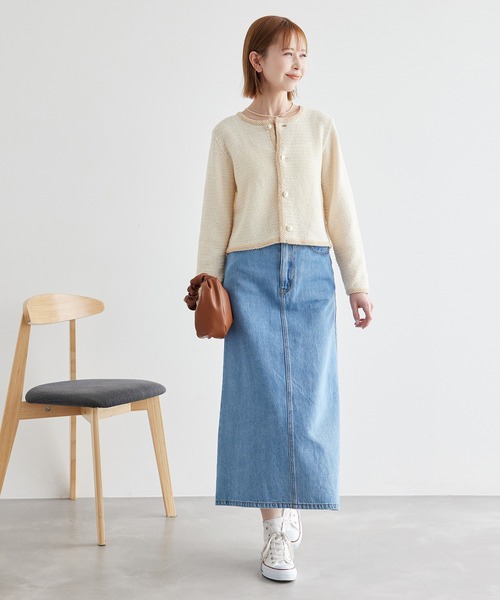 ROPE' PICNIC(ロペピクニック)の「サマーツイード風ニットカーディガン(カーディガン/ボレロ・レディース・ブラック系その他/グレー系その他/ホワイト系その他6・38)」の8枚目の写真