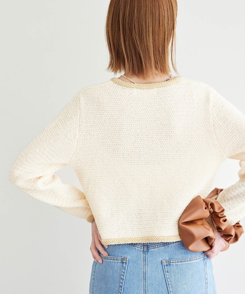 ROPE' PICNIC(ロペピクニック)の「サマーツイード風ニットカーディガン(カーディガン/ボレロ・レディース・ブラック系その他/グレー系その他/ホワイト系その他6・38)」の11枚目の写真