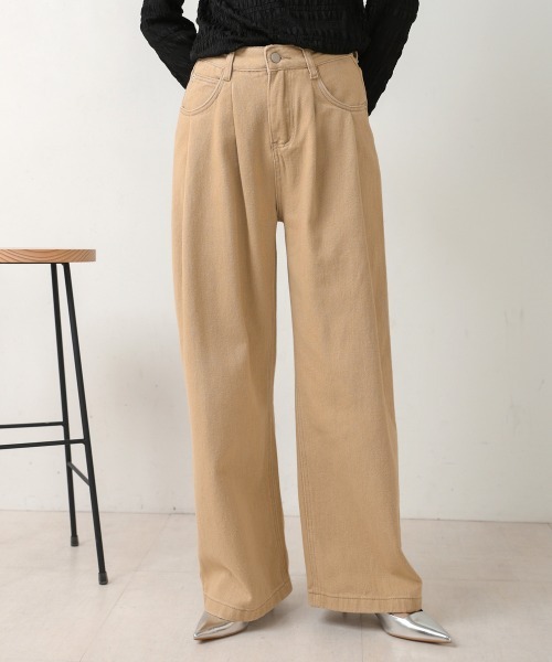 Bou Jeloud(ブージュルード)の「タックワイドパンツ(その他パンツ・レディース・ベージュ/ホワイト/ダークネイビー・38/36)」の9枚目の写真