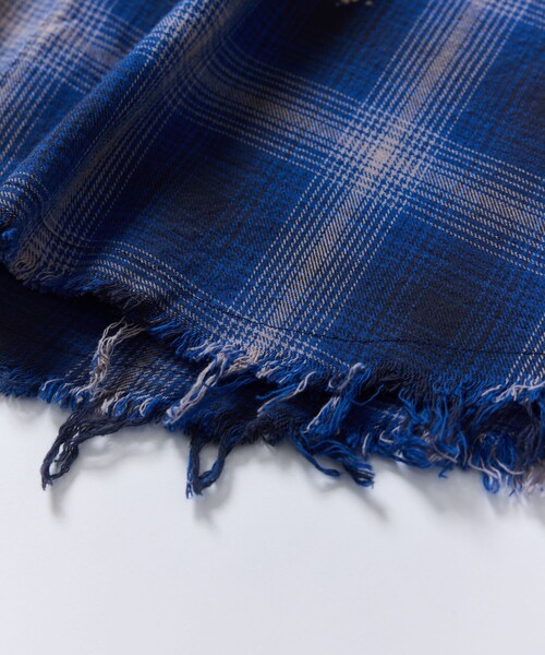 Relax Fit リラックスフィット ブリーチ加工 オンブレチェックネルシャツ FREAK'S STORE シャツ 限定展開 Relax Fit リラックスフィット