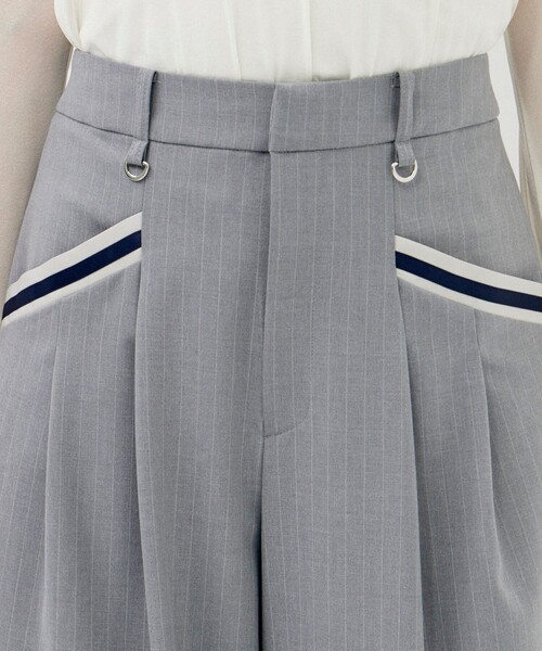 CITY TOKYO(シティトウキョウ)の「タフタラインポケットストレートパンツ(スラックス・レディース・ネイビー/ライトグレー・1/2)」の13枚目の写真