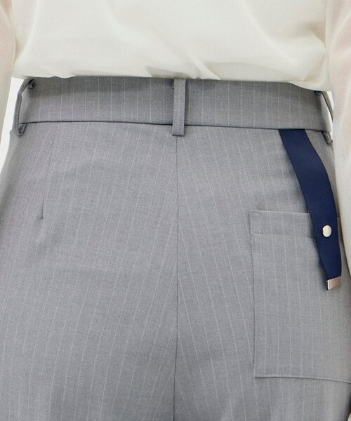 CITY TOKYO(シティトウキョウ)の「タフタラインポケットストレートパンツ(スラックス・レディース・ネイビー/ライトグレー・1/2)」の15枚目の写真