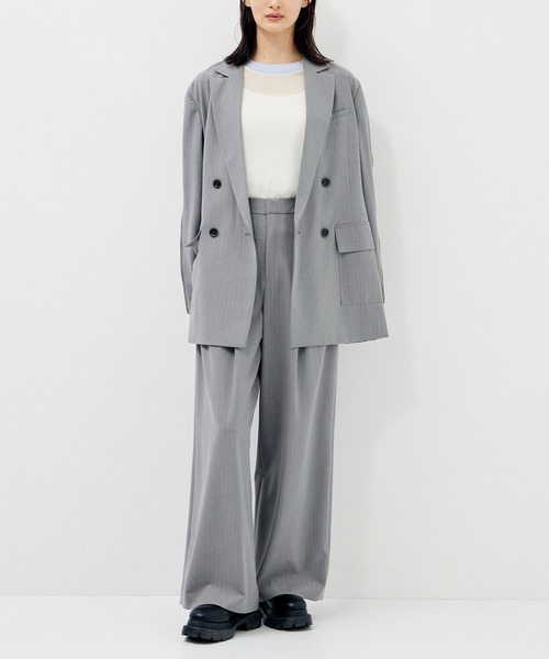 CITY TOKYO(シティトウキョウ)の「タフタラインポケットストレートパンツ(スラックス・レディース・ネイビー/ライトグレー・1/2)」の19枚目の写真