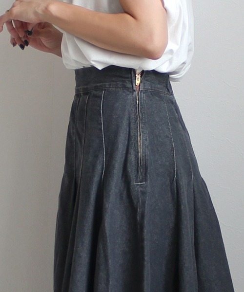 SELECT LEVERY(セレクトリベリー)の「デニムタックフレアスカート(デニムスカート・レディース・ネイビー/グレー/ブルー・X-LARGE/LARGE/MEDIUM/SMALL)」の18枚目の写真