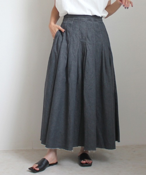 SELECT LEVERY(セレクトリベリー)の「デニムタックフレアスカート(デニムスカート・レディース・ネイビー/グレー/ブルー・X-LARGE/LARGE/MEDIUM/SMALL)」の20枚目の写真