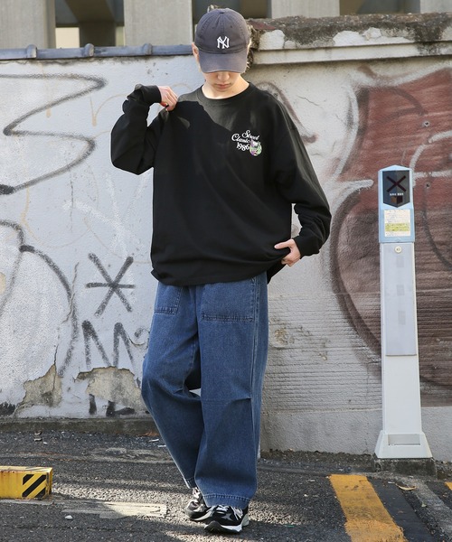 AIRWALK(エアウォーク)の「【AIRWALK】AIRWALK/ワンポイントグラフィック刺繍ロンT(Tシャツ/カットソー・メンズ・ホワイト/ブラック/ネイビー・S/M/L/XL)」の8枚目の写真