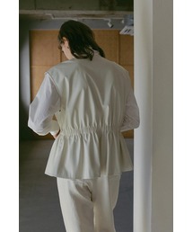 MANOF/マノフ/VEGAN LEATHER DRAWSTRING VEST