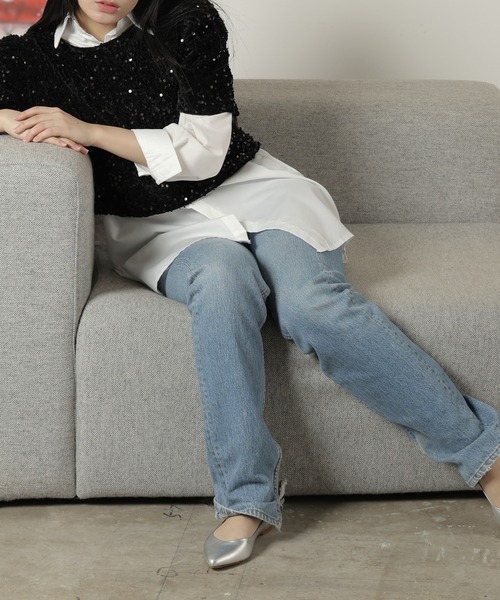 Chick（チック）の「スパンコールショート丈リボントップス（Tシャツ/カットソー・レディース・ブラック・S/M）」の13枚目の写真