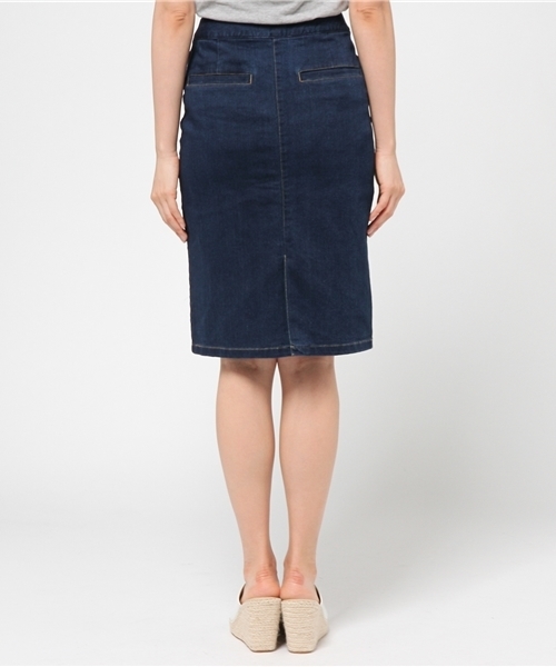 FREE'S MART（フリーズマート）の「ボタンフライタイトスカート（デニムスカート・レディース・ネイビー/ブラック・MEDIUM/SMALL）」の6枚目の写真