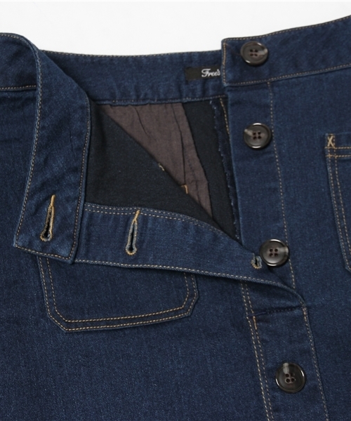 FREE'S MART（フリーズマート）の「ボタンフライタイトスカート（デニムスカート・レディース・ネイビー/ブラック・MEDIUM/SMALL）」の3枚目の写真