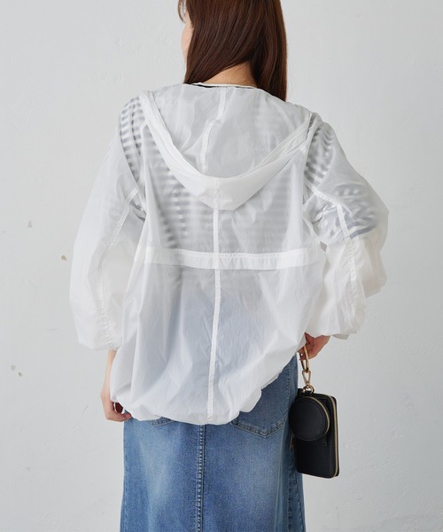 PUAL CE CIN（ピュアルセシン）の「シアーマウンテンパーカー（マウンテンパーカー・レディース・オフホワイト/カーキ/グレイッシュベージュ・FREE）」の7枚目の写真