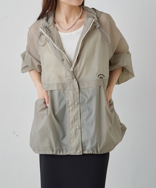 PUAL CE CIN（ピュアルセシン）の「シアーマウンテンパーカー（マウンテンパーカー・レディース・オフホワイト/カーキ/グレイッシュベージュ・FREE）」の11枚目の写真