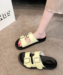 厚底 2本ベルトデザイン サンダル