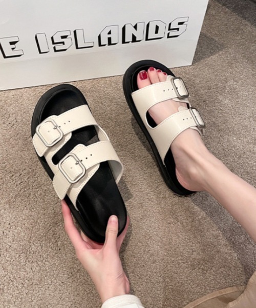 Ritzy（リッツィー）の「厚底 2本ベルトデザイン サンダル（サンダル・レディース・ホワイト/ブラック/シルバー/イエロー・22.5/23/23.5/24/24.5）」の9枚目の写真