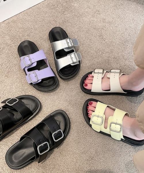 Ritzy（リッツィー）の「厚底 2本ベルトデザイン サンダル（サンダル・レディース・ホワイト/ブラック/シルバー/イエロー・22.5/23/23.5/24/24.5）」の11枚目の写真