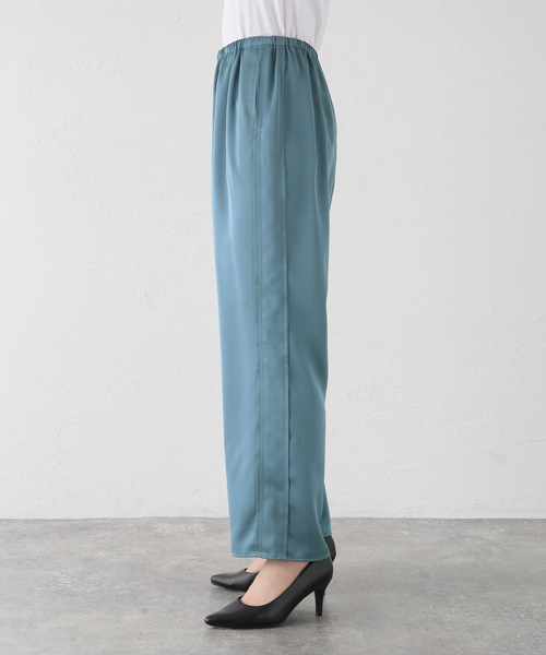 SLOBE IENA（スローブイエナ）の「ヘビーサテンイージーパンツ（その他パンツ・レディース・ブルー/アイボリー・FREE）」の8枚目の写真