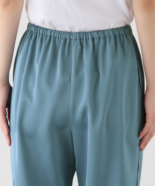 SLOBE IENA（スローブイエナ）の「ヘビーサテンイージーパンツ（その他パンツ・レディース・ブルー/アイボリー・FREE）」の10枚目の写真