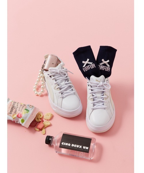 FURFUR（ファーファー）の「リボンロゴソックス（ソックス/靴下・レディース・ブラック/ホワイト/ブラウン/ネイビー・FREE）」の4枚目の写真