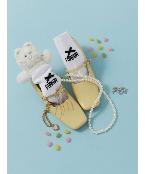 FURFUR（ファーファー）の「リボンロゴソックス（ソックス/靴下・レディース・ブラック/ホワイト/ブラウン/ネイビー・FREE）」の2枚目の写真