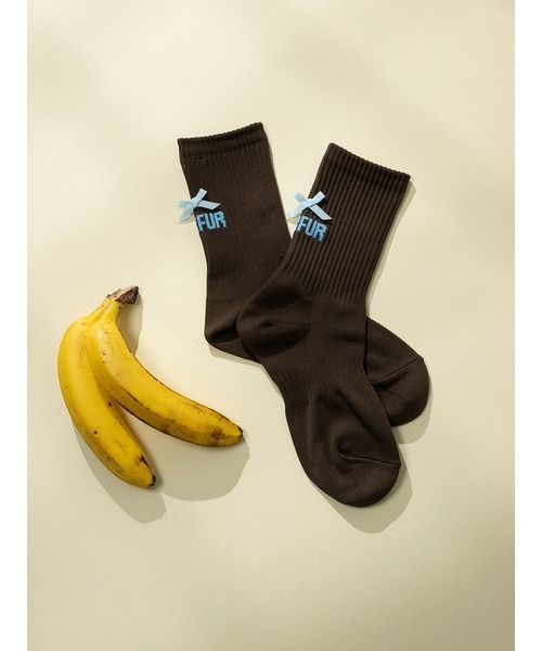 FURFUR（ファーファー）の「リボンロゴソックス（ソックス/靴下・レディース・ブラック/ホワイト/ブラウン/ネイビー・FREE）」の7枚目の写真