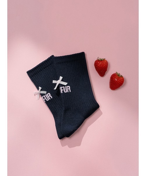 FURFUR（ファーファー）の「リボンロゴソックス（ソックス/靴下・レディース・ブラック/ホワイト/ブラウン/ネイビー・FREE）」の8枚目の写真