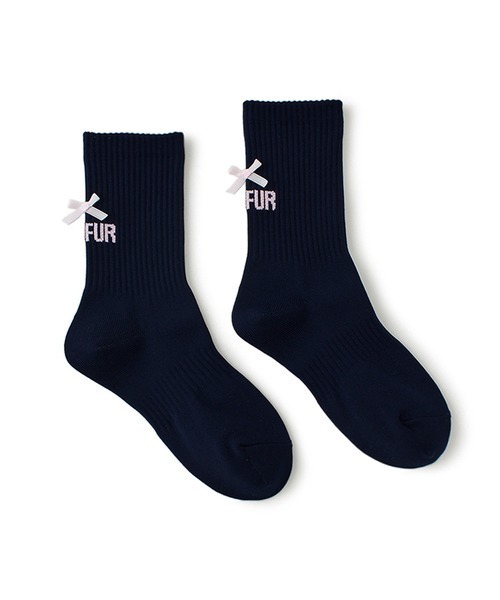 FURFUR（ファーファー）の「リボンロゴソックス（ソックス/靴下・レディース・ブラック/ホワイト/ブラウン/ネイビー・FREE）」の19枚目の写真