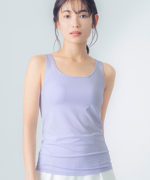 WING(ウイング)の「「シンクロブラトップ 吸汗速乾タイプ」カップ付きタンクトップ(インナーウェア/肌着・レディース・ブラック/アイボリー/ピンク/グリーン系その他/パープル/バイオレット/ベージュ/ネイビー/ダークグレー/ナチュラル/グレー・S/M/L/LL/3L/4L)」の9枚目の写真