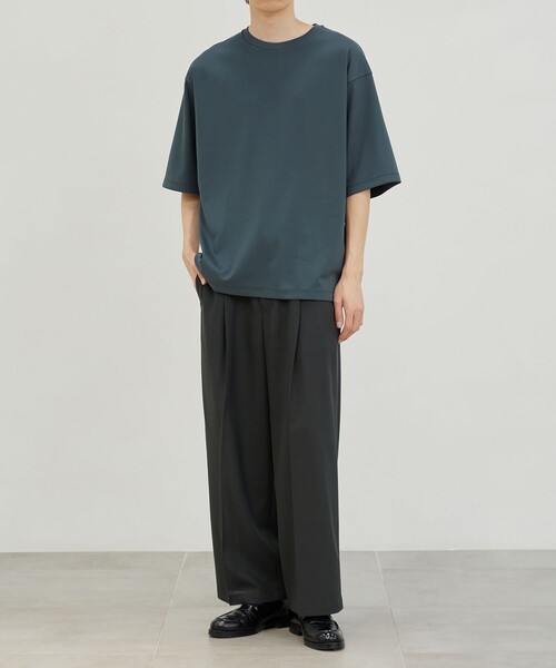 【PUBLIC TOKYO】日本製アクアウールスラックス【ダークブラウン】 AQUA WOOLカルゼタックスラックス（スラックス）｜PUBLIC TOKYO