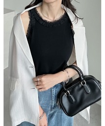 Re:EDIT | [2024 SUMMER COLLECTION]ストレッチリブフリル付きアメスリトップス(タンクトップ)