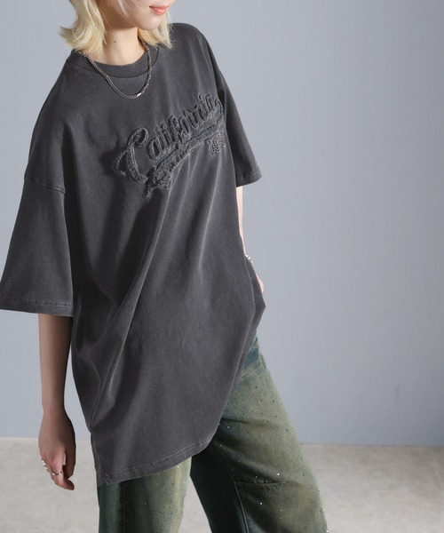 Java（ジャバ）の「《Javaジャバコラボ》ヴィンテージライクなこなれitem。サガラ刺繍ヴィンテージ加工ピグメントTシャツ（Tシャツ/カットソー・レディース・レッド/キャメル/チャコールグレー・SMALL/MEDIUM/LARGE/X-LARGE）」の12枚目の写真